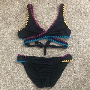 Lucky Brand Contrast Stitching Bikini